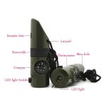 Survival Tool with Whistle, LED, Compass, Magnifying glass