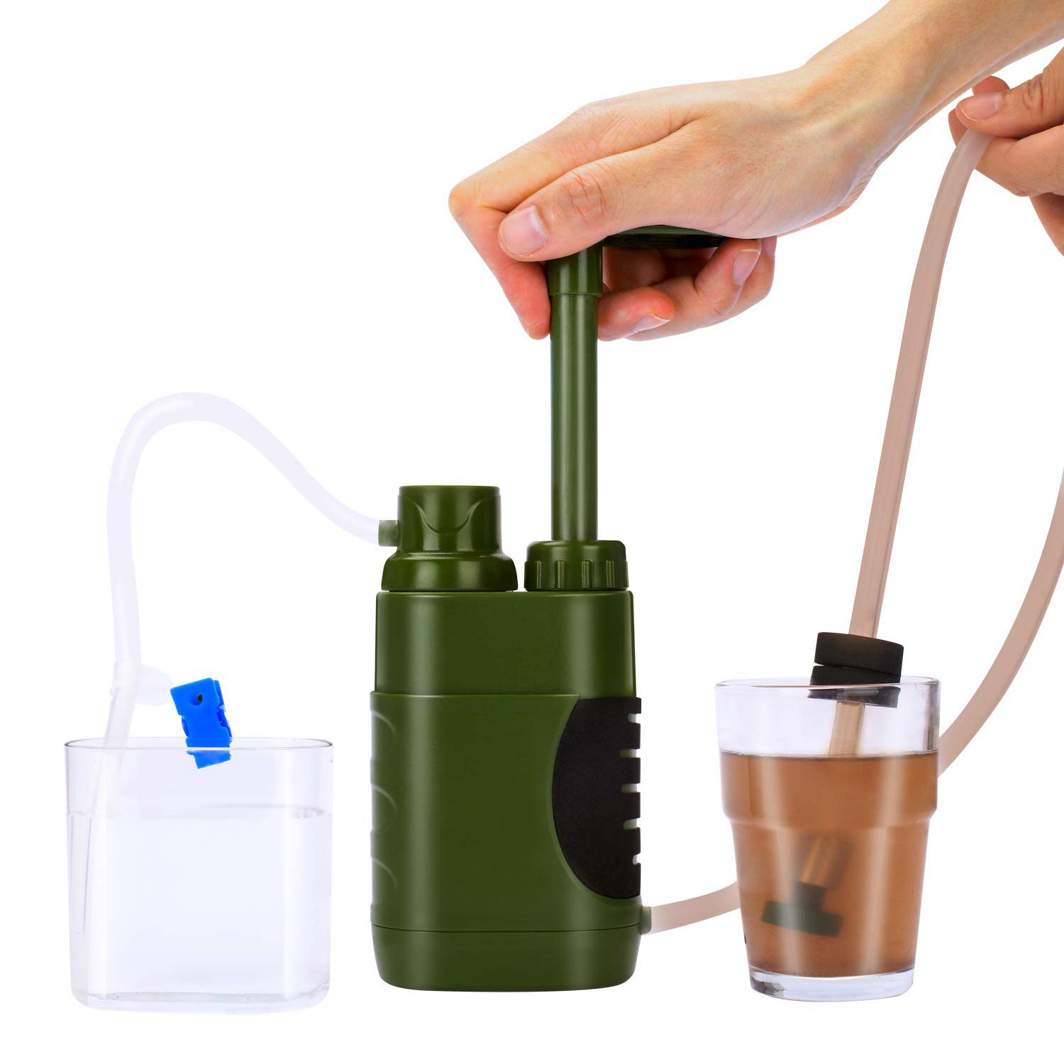 Purewell Portable Water Purifier Pump w/ Replaceable Carbon 0.01 Micron  Filter
