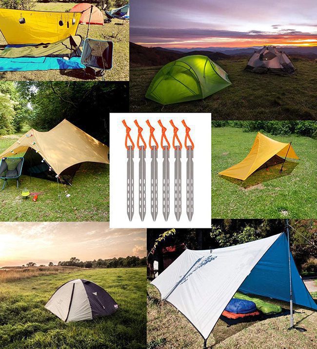 Titanium V-Shaped Tent Pegs: Lightweight Strength for Ultra-Light Hiking - Image 4