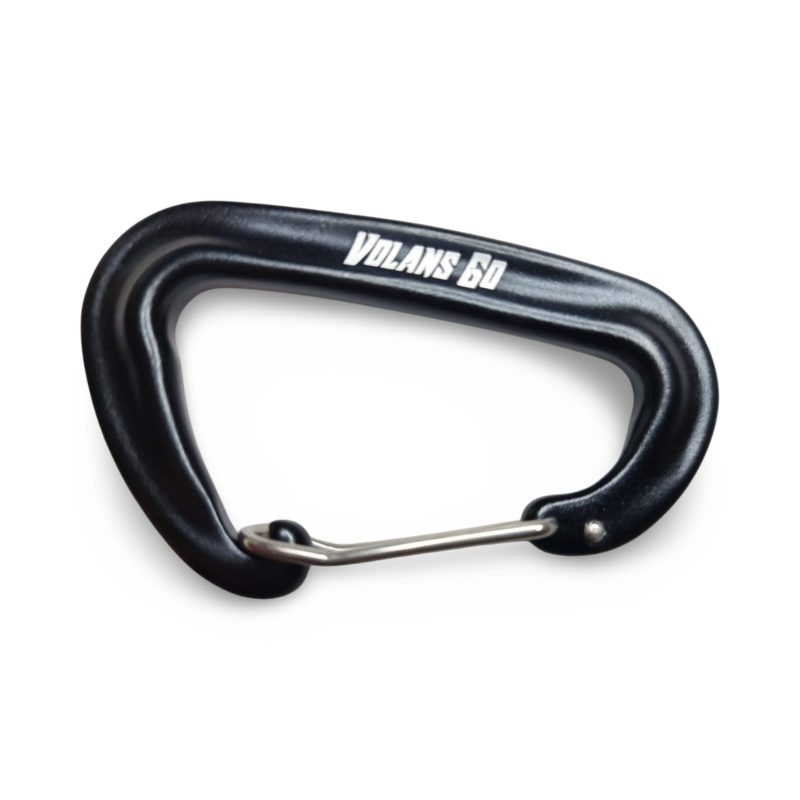 5kN Wire gate carabiner: D-Type spring hook carabiners for hammocks - Available in Black, red and blue - Image 3