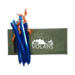 Blue Aluminium Y-Shaped Tent Stakes | With Pull Cord | 6 or 10 Pack