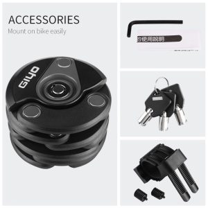GIYO Folding Bike Lock - Ultimate Bicycle Security Solution | Heavy Duty, Lightweight & Compact