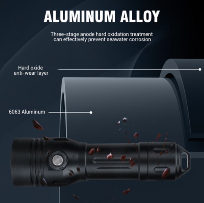 Tactical Dive Torch - 1500 Lumens, USB-C Rechargeable, 50m Dive Depth - Image 7