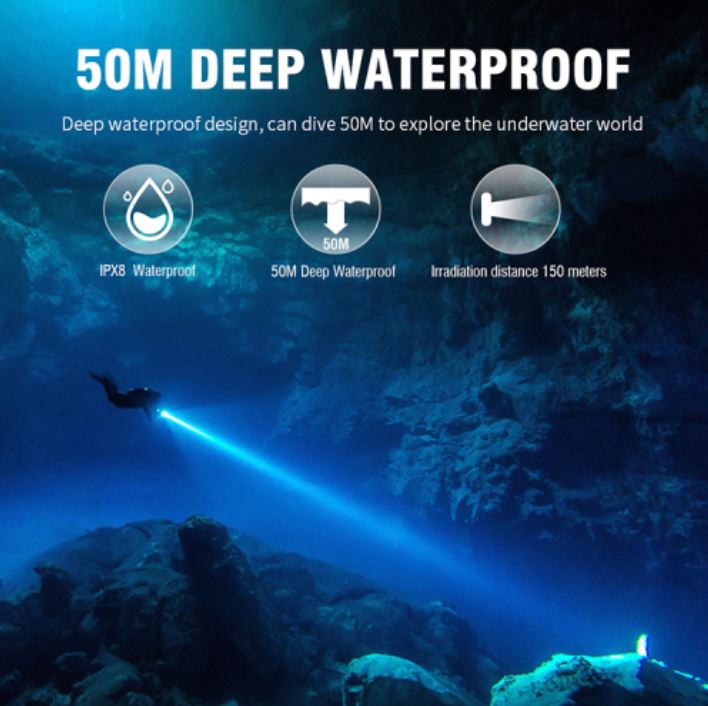Tactical Dive Torch - 1500 Lumens, USB-C Rechargeable, 50m Dive Depth - Image 3
