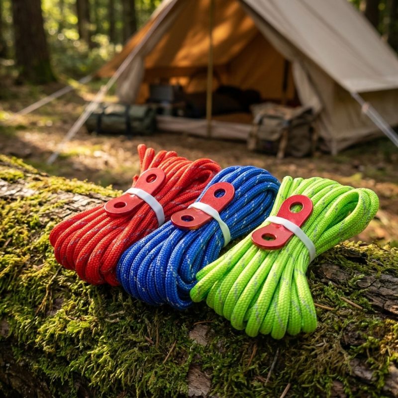 Reflective Tent Guy Lines with Aluminium Guyline Adjuster