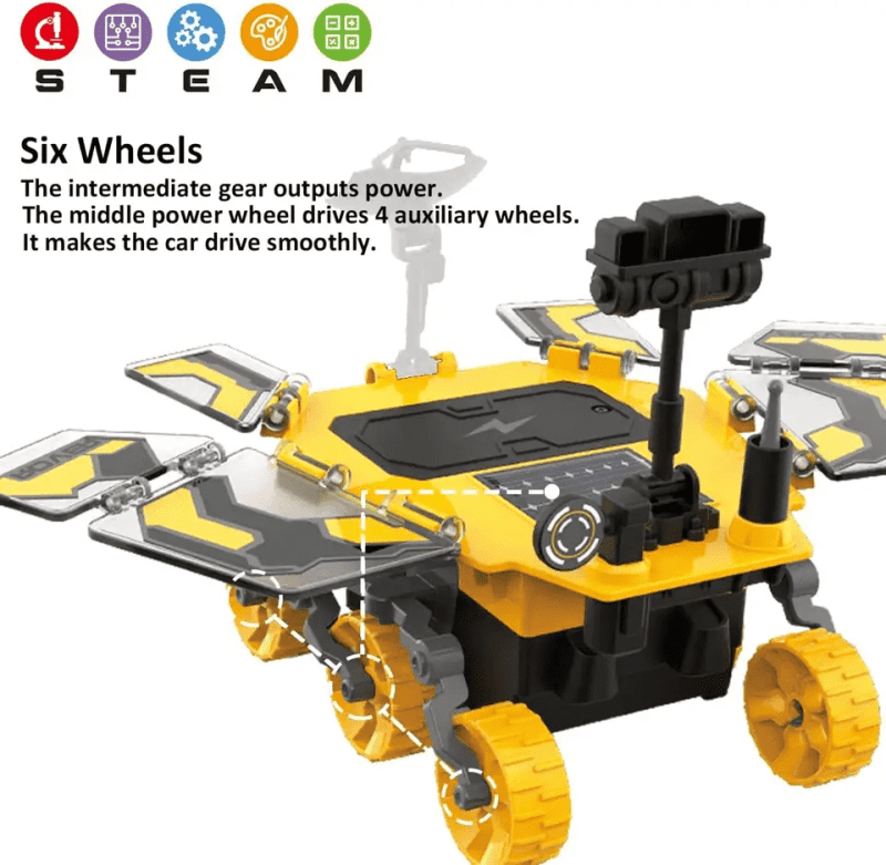 Solar Mars Rover Toys - STEM Project for Kids | DIY Solar Exploration Car Kit - Image 3
