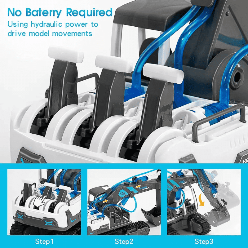 3-in-1 Excavator Kit - Hydraulic & Pneumatic Systems STEM Science Kit for Kids Age 6-8 - Image 4