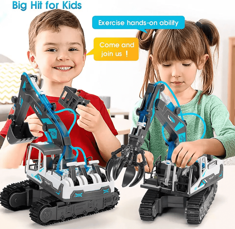 3-in-1 Excavator Kit - Hydraulic & Pneumatic Systems STEM Science Kit for Kids Age 6-8 - Image 7