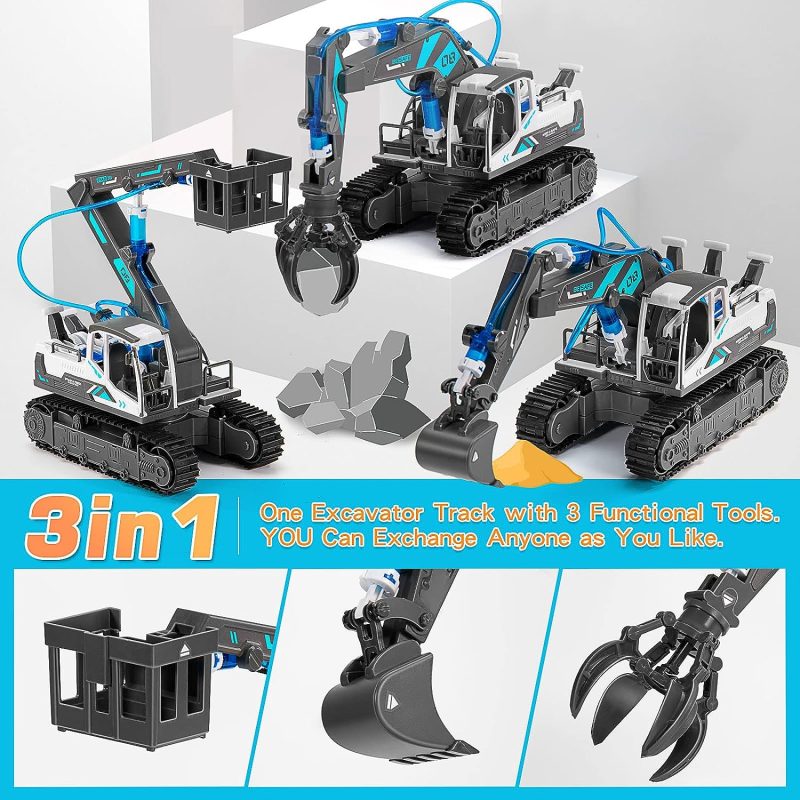 3-in-1 Excavator Kit - Hydraulic & Pneumatic Systems STEM Science Kit for Kids Age 6-8 - Image 8