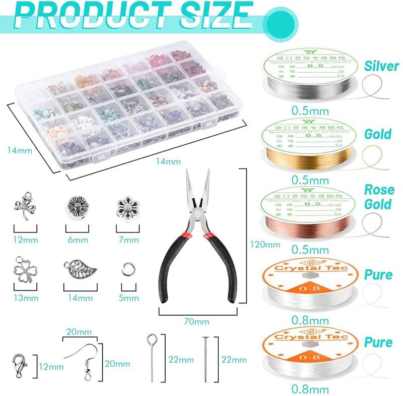 DIY Crystal Jewellery Making Kit | 1660PCS Gemstones - Image 5