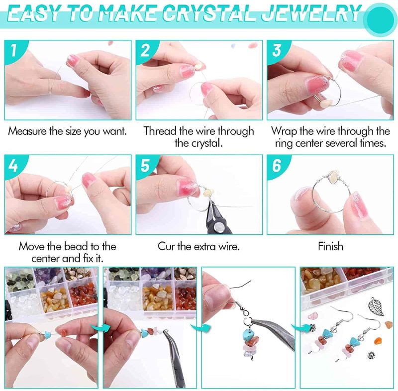 DIY Crystal Jewellery Making Kit | 1660PCS Gemstones - Image 6
