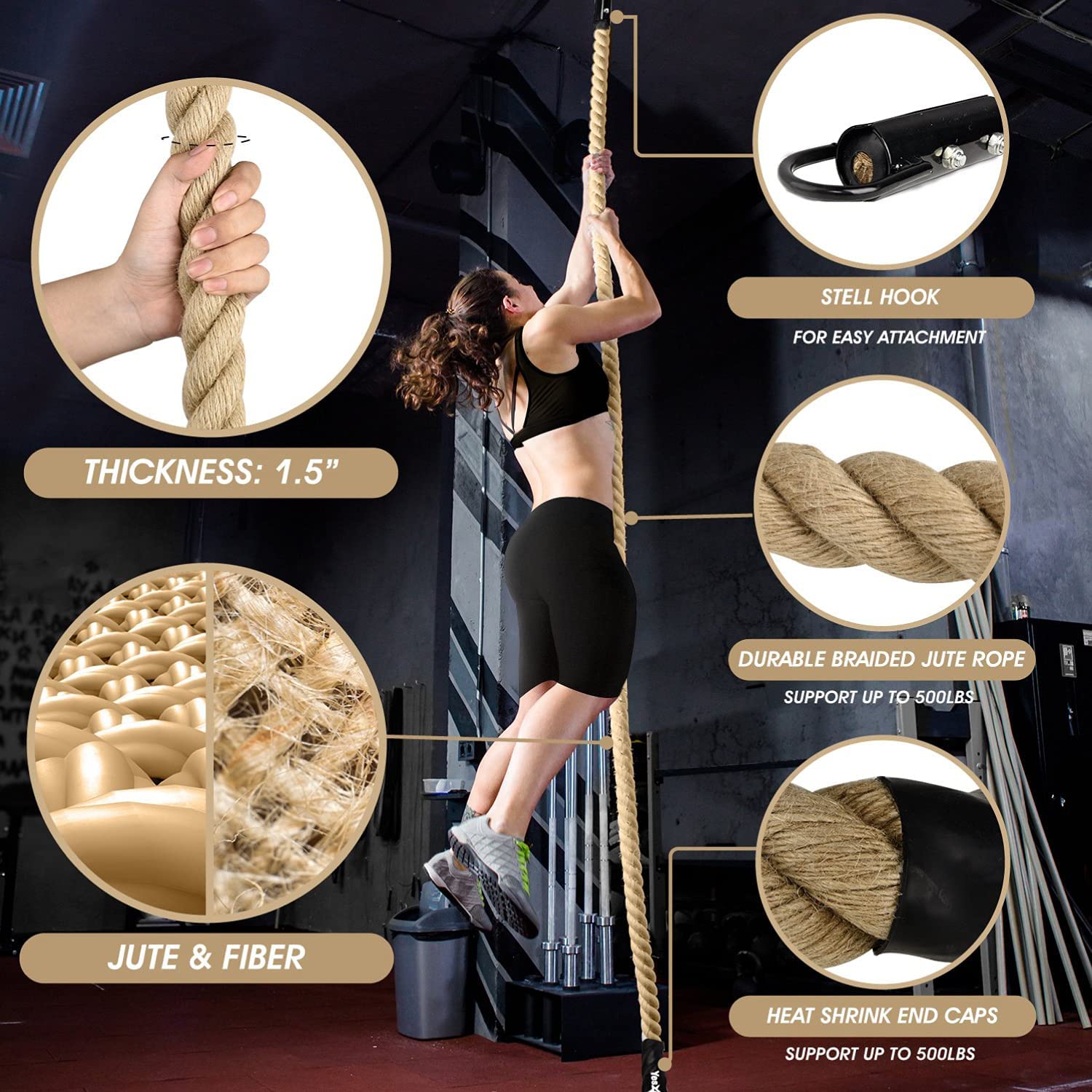 Climbing Rope – Version 2 | 4m, 6m, or 8m x 38mm | Stronger, Safer, and More Versatile - Image 9