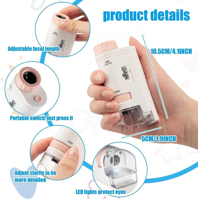 Kids Microscope Handheld - 200x | Blue or Pink - Image 3