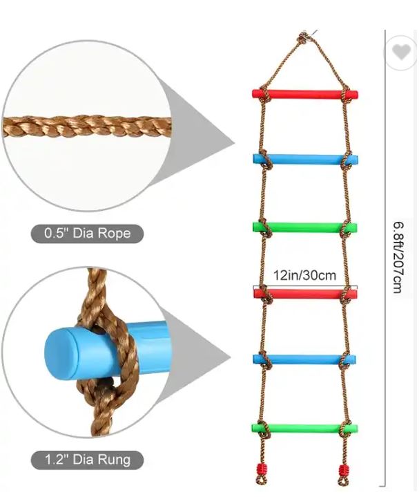 Climbing Rope Ladder 4 Kids: Five rung plastic climbing ladder