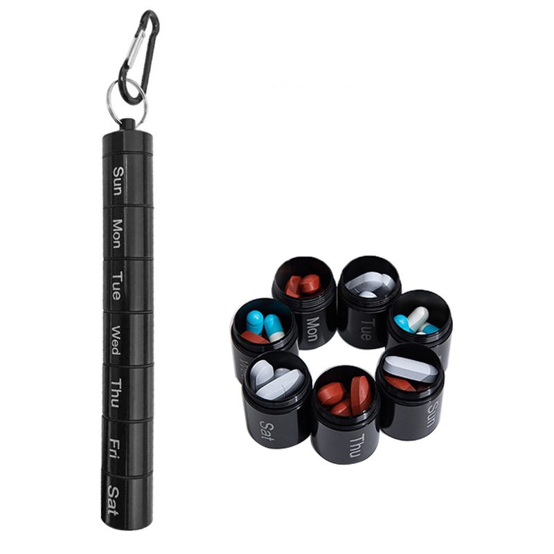 Portable Pill Case Keychain for Weekly Pill Organization | Aluminium & Waterproof - Image 7