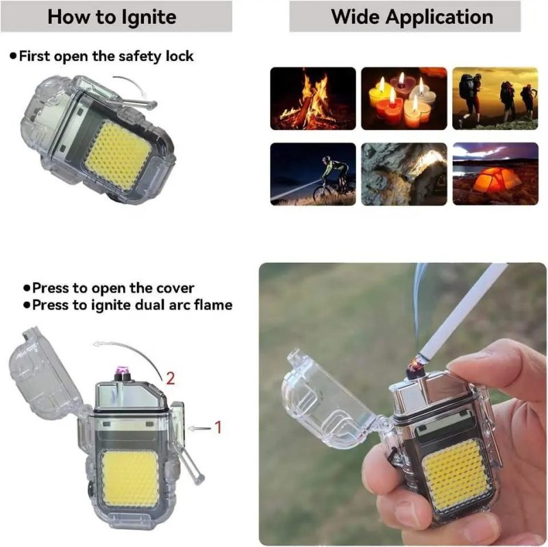 Rechargeable Electric Lighter with LED Flashlight | USB-C - Image 8