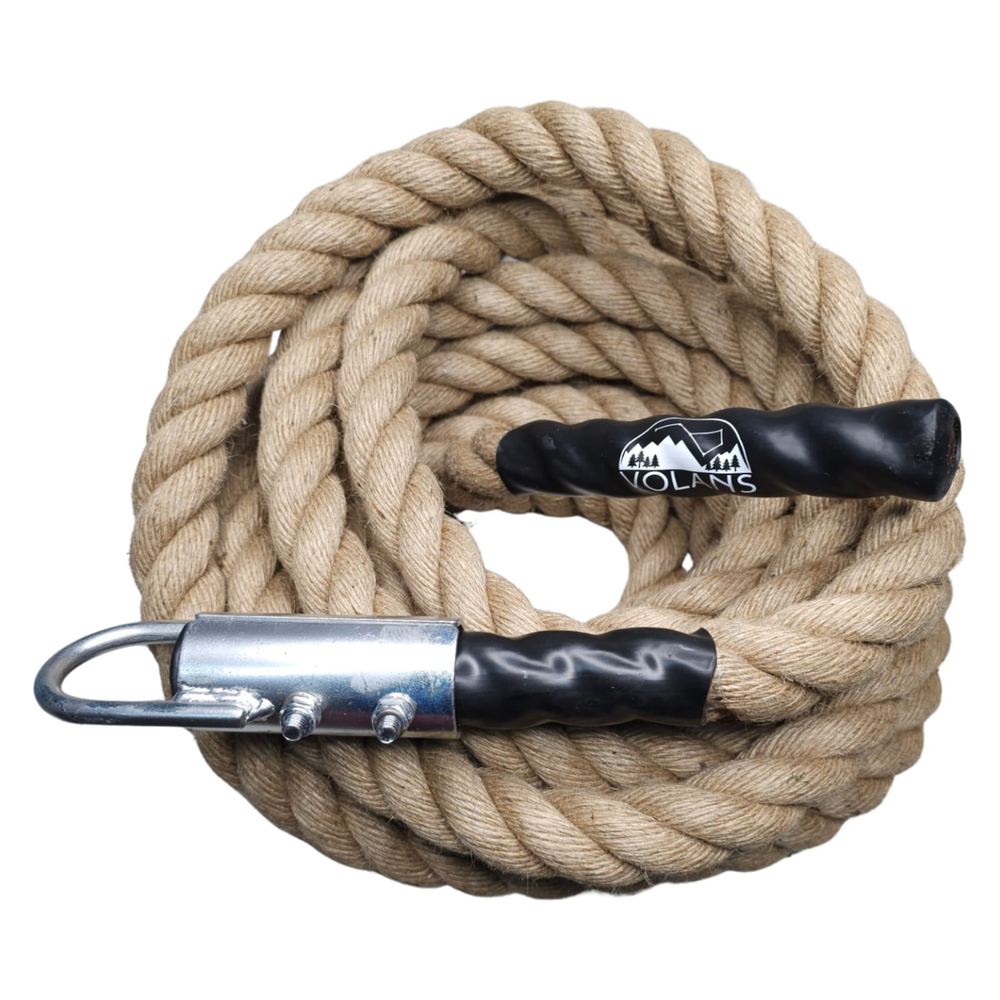 38 mm Jute Climbing Rope with Bracket, 4–15 m