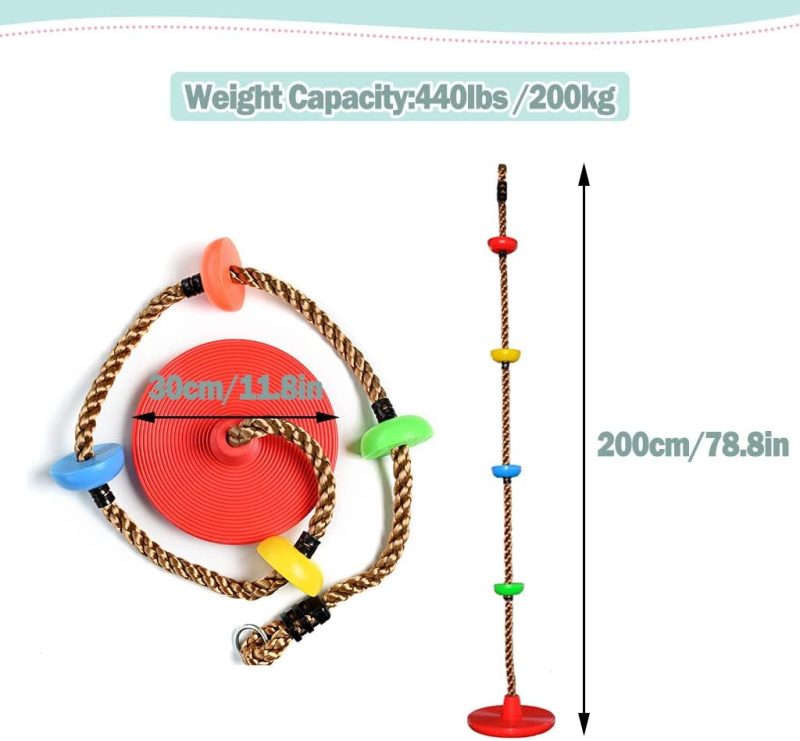 2-in-1 Climbing & Swing Rope for Kids Blue or Red - Image 11