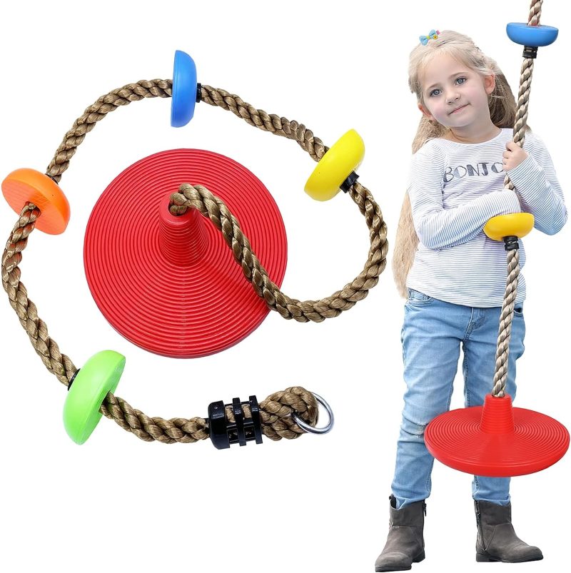 2-in-1 Climbing & Swing Rope for Kids Blue or Red - Image 3