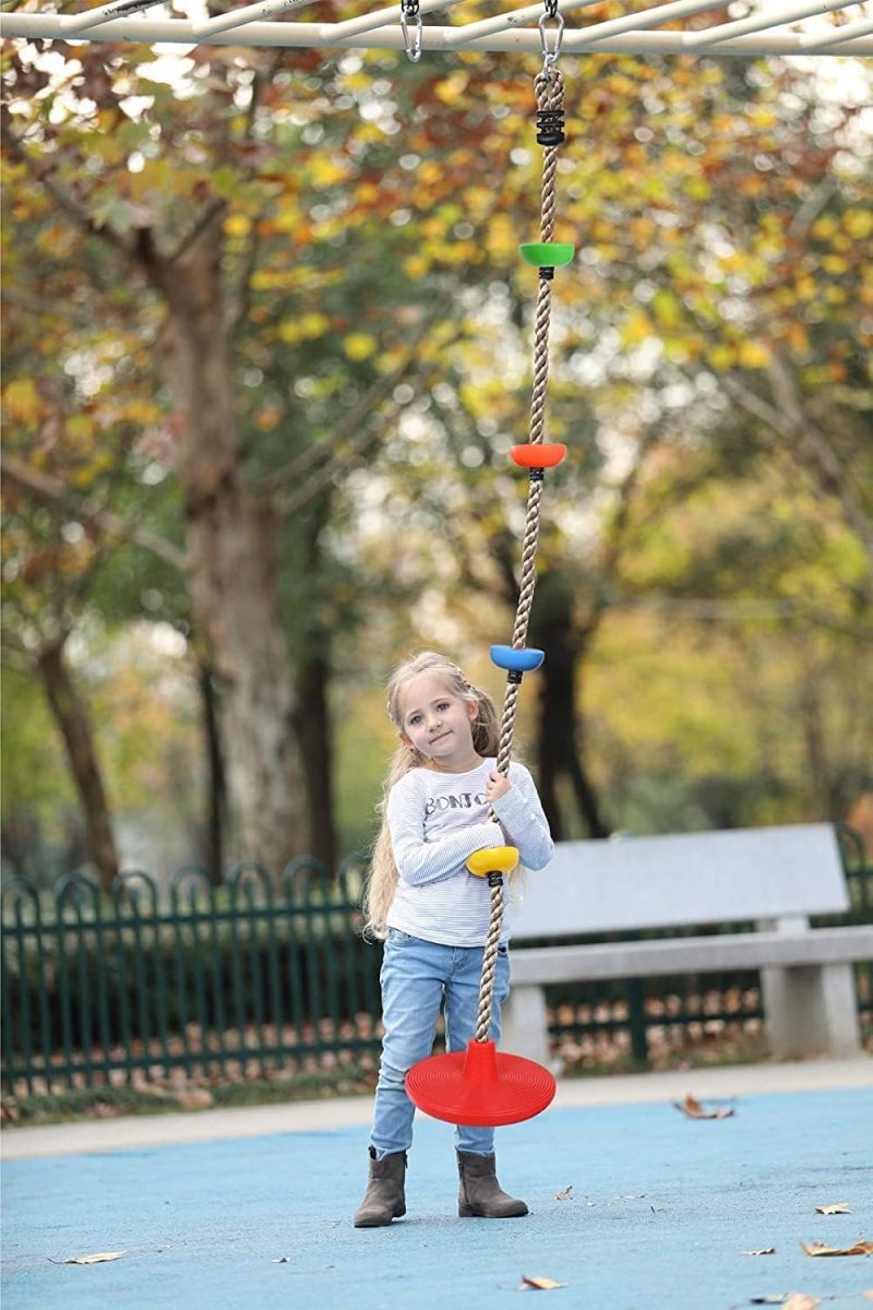 2-in-1 Climbing & Swing Rope for Kids Blue or Red - Image 7