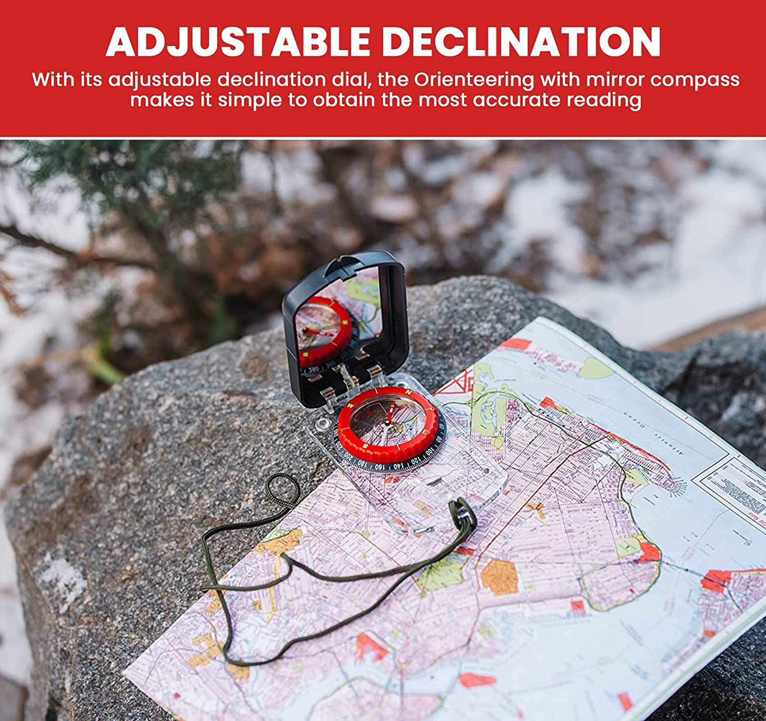 High-Performance Orienteering Compass with Map Compass Clinometers and Adjustable Declination - Image 7