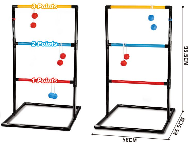 Premium Ladder Toss Game Set with 6 weighted Bolos & 2 Ladders