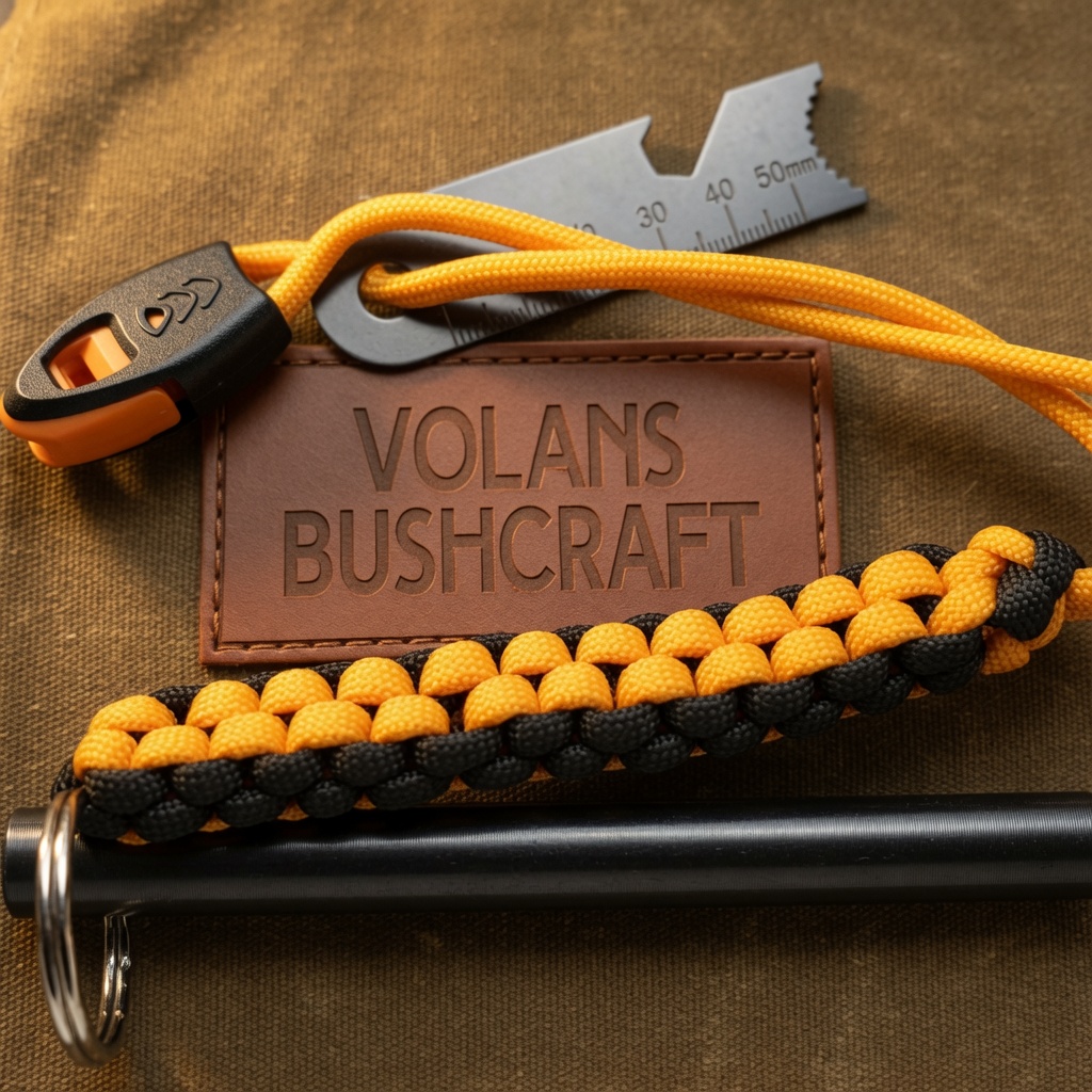 Ferro Rod Striker with Paracord, Whistle, Bushcraft Bag & Tinder Bundle - Image 3