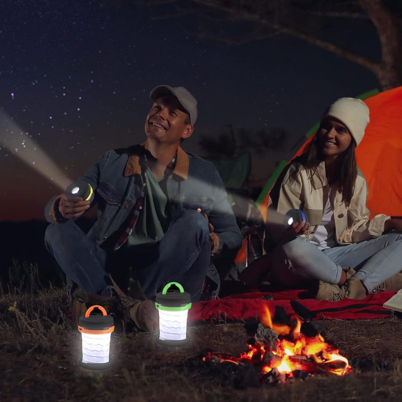 Versatile Collapsible LED Camping Lantern | Battery-Operated (AA) Outdoor Lighting | Red - Image 4