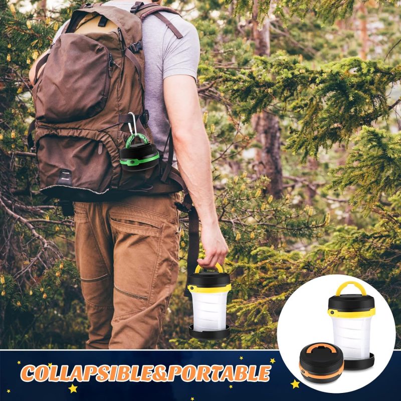 Versatile Collapsible LED Camping Lantern | Battery-Operated (AA) Outdoor Lighting | Red - Image 6