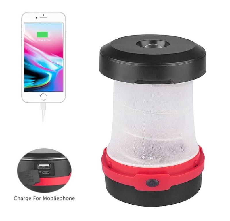 Solar Lantern - Compact, Collapsible, and Rechargeable LED Camping Light | Red - Image 2