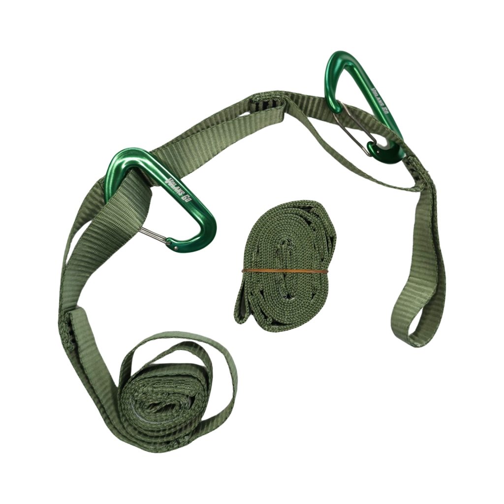 Multiloop Hammock tree strap set | 1.5m Green with Carabiners & bag ...
