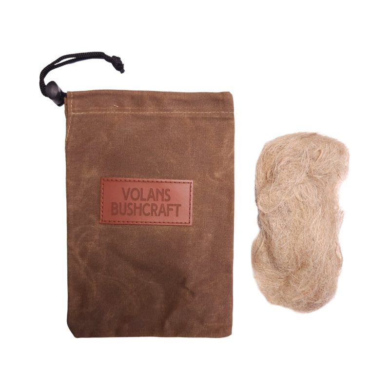 Glow-in-the-Dark Ferro Rod with Bushcraft bag & Jute tinder bundle - Image 5