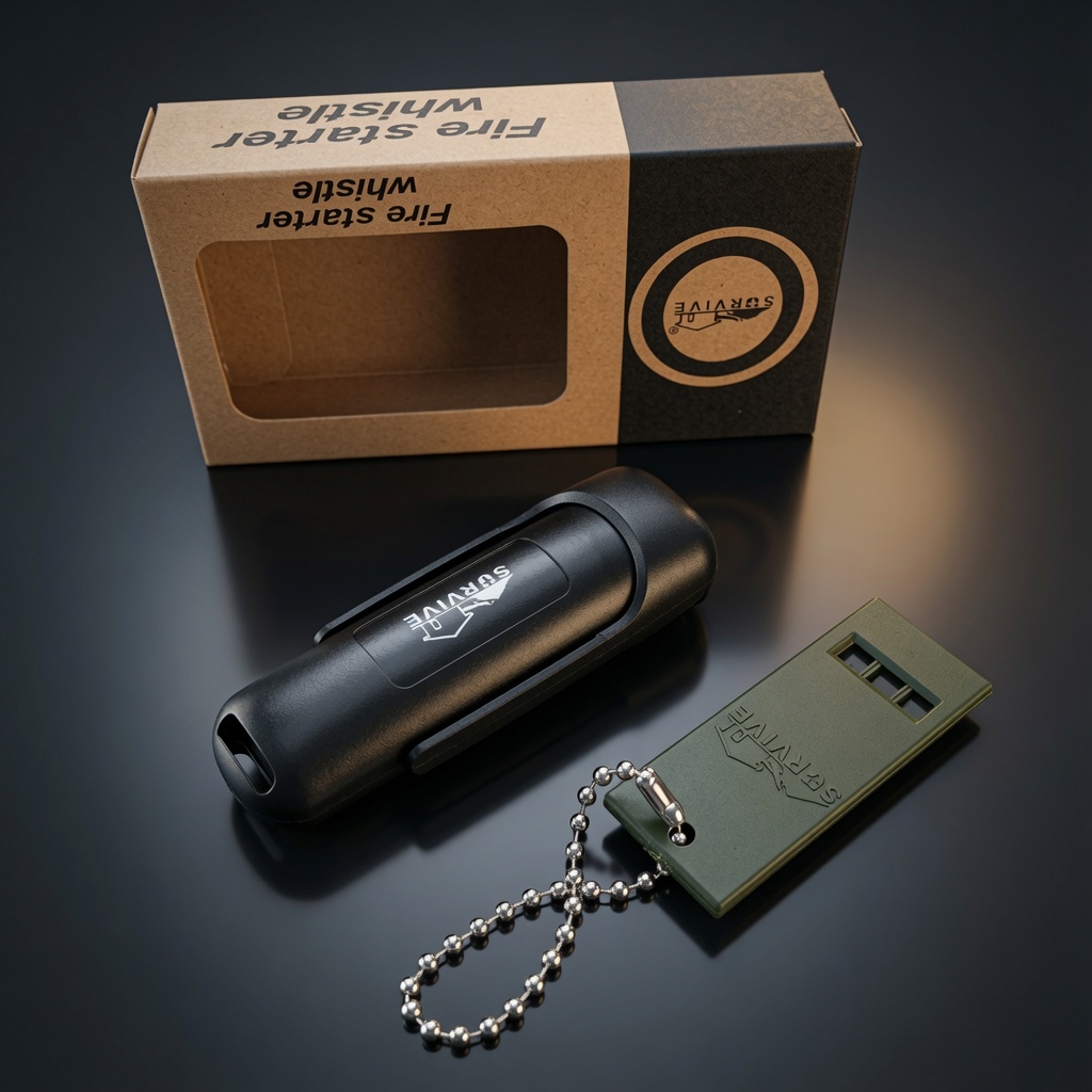 Emergency Whistle & Single-Handed Bushcraft ferro Combo