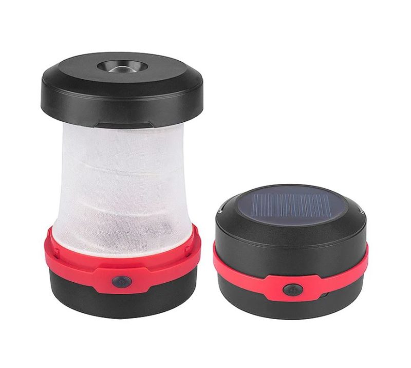 Solar Lantern - Compact, Collapsible, and Rechargeable LED Camping Light | Red - Image 3