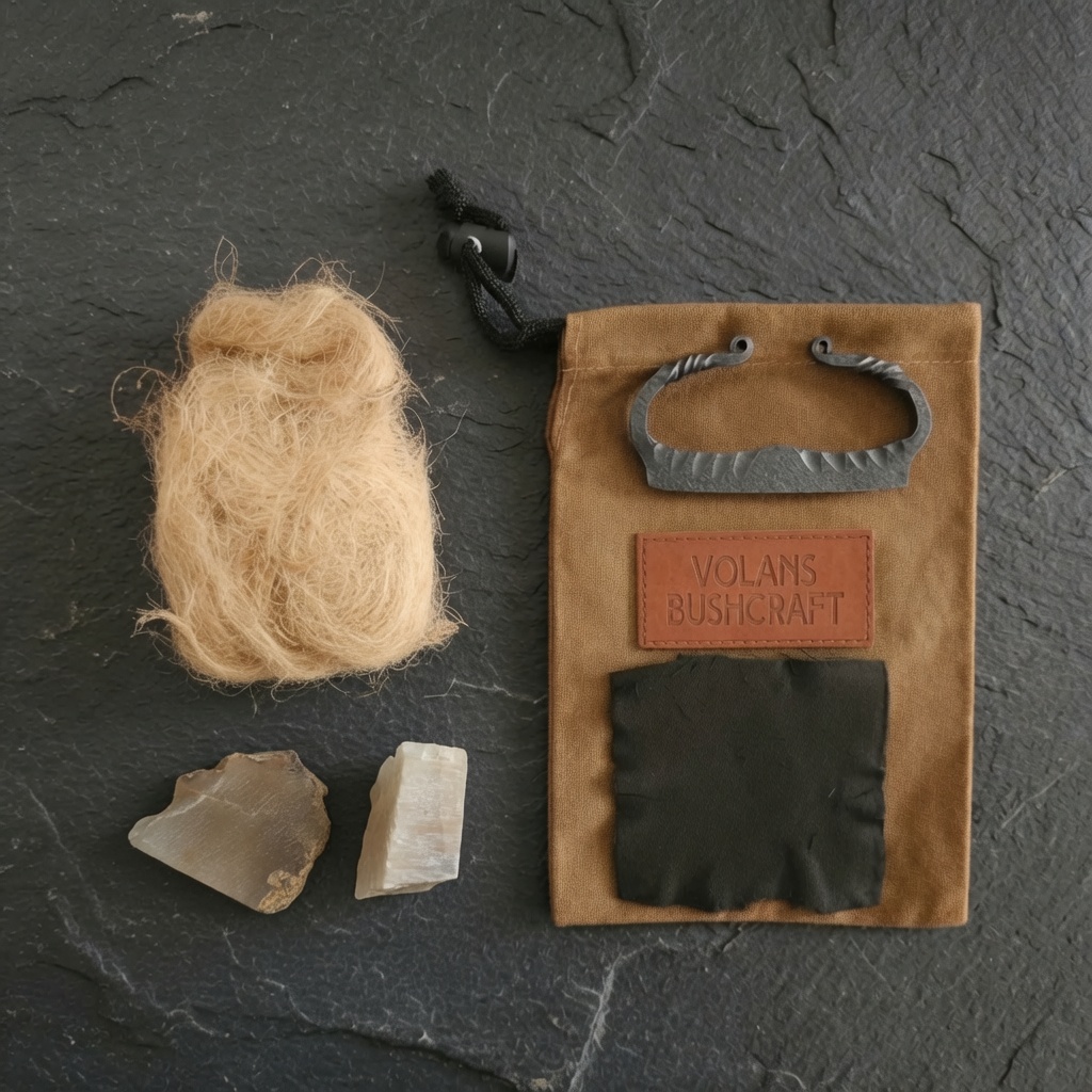 Hand-Forged High Carbon Steel Striker & Flint Set