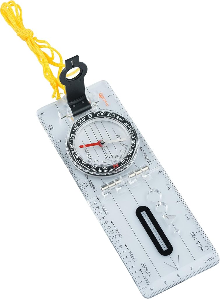 Folding Map Compass - Collapsible Pocket-Size Field Compass with ...