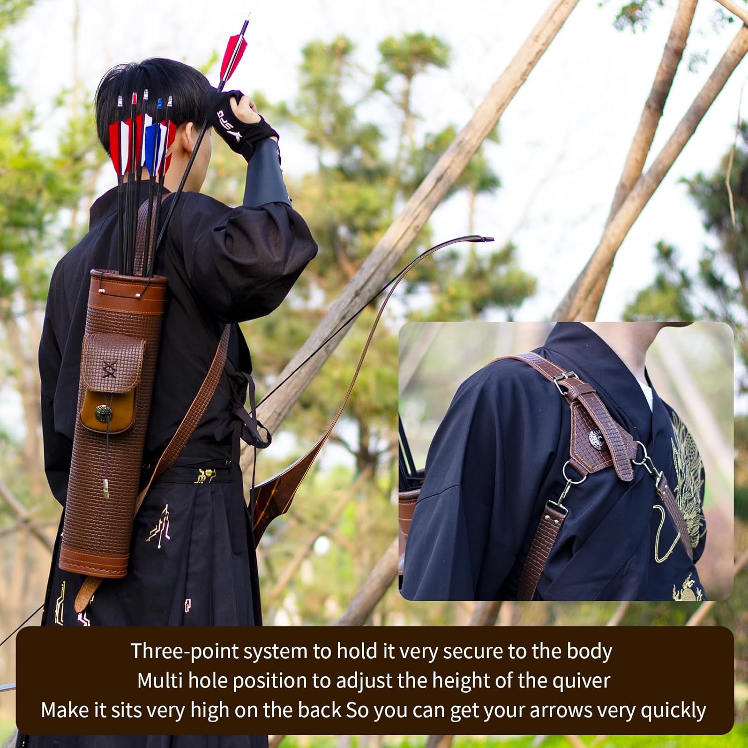 Traditional Shoulder Leather Quiver - Image 6