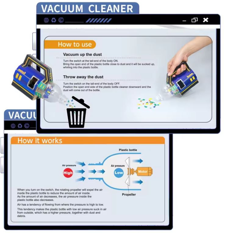 STEM Mini Vacuum Cleaner Kit - DIY Set for Kids 8+ - Image 5