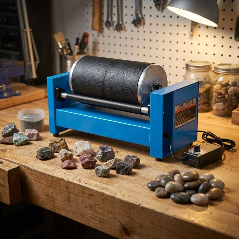 Volans 6.8kg Dual Drum Rock Tumbler – Quiet Rubber Barrels & Adjustable Speed