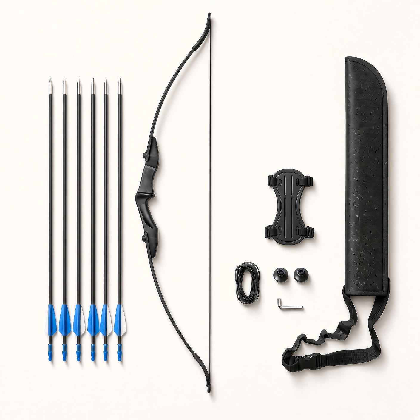 Youth Recurve Bow with Arrows | Black 30 lb