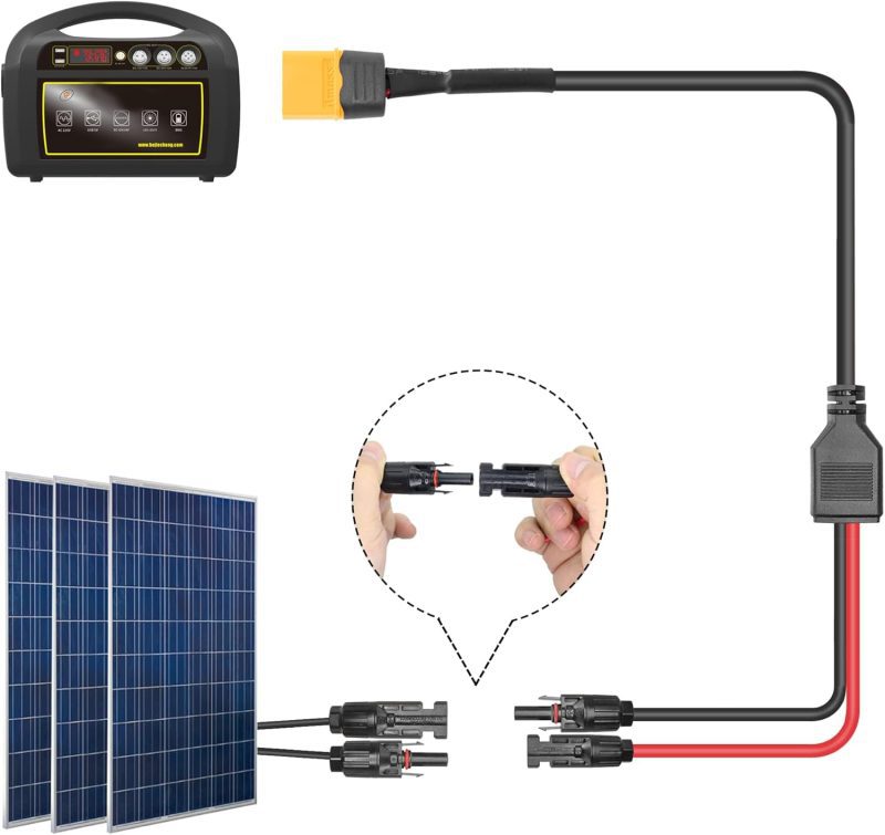 Solar Panel Connector to XT60i Solar Charging Cable – 3.5m for EcoFlow - Image 2