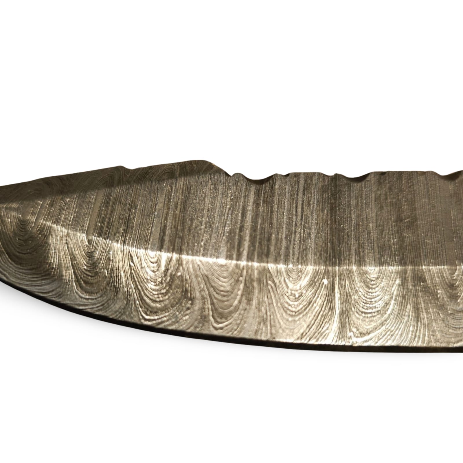 Damascus Hunting Knife – Camel Bone Handle, 21cm Overall Length, with Cowhide Leather Scabbard - Image 3