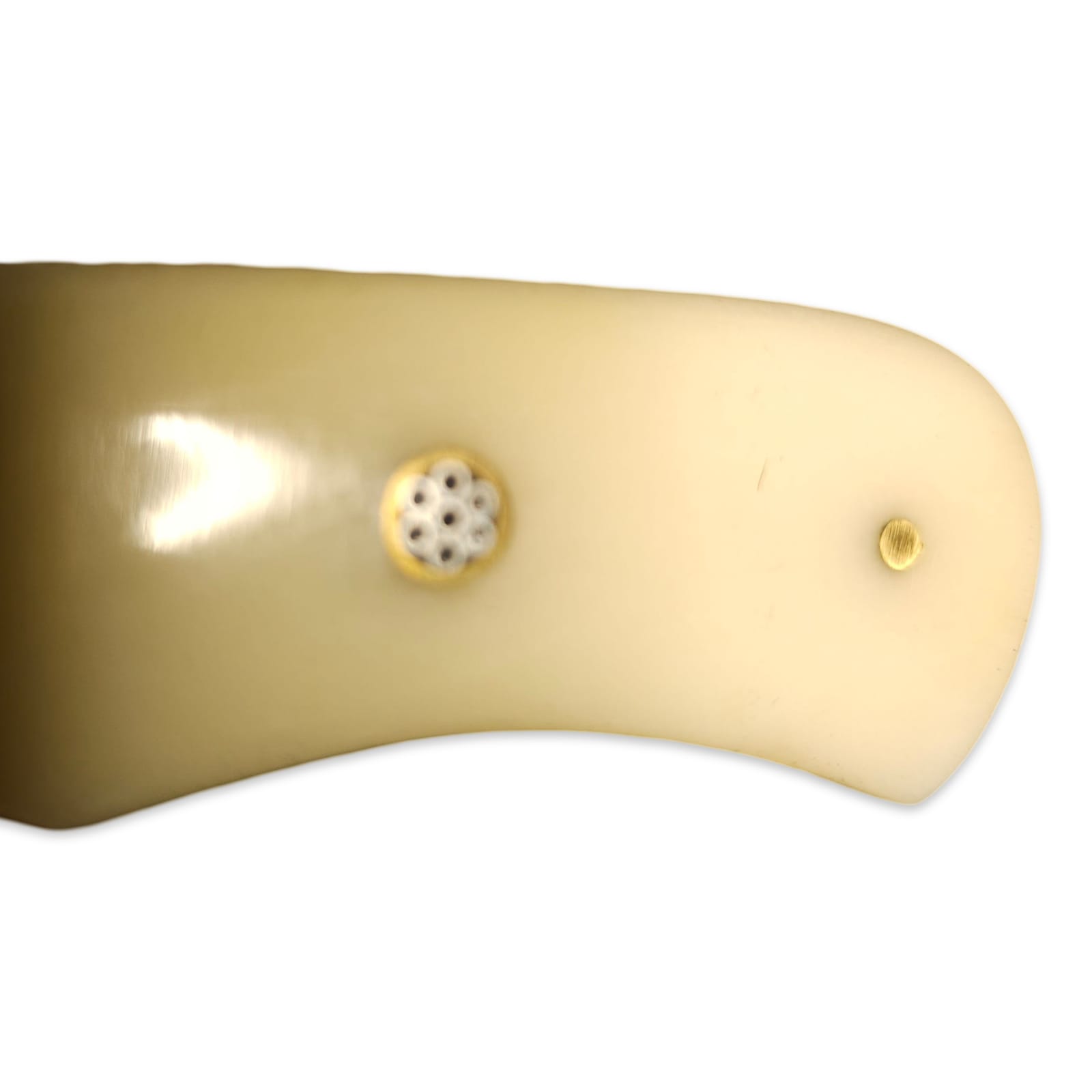 Damascus Hunting Knife – Camel Bone Handle, 21cm Overall Length, with Cowhide Leather Scabbard - Image 6