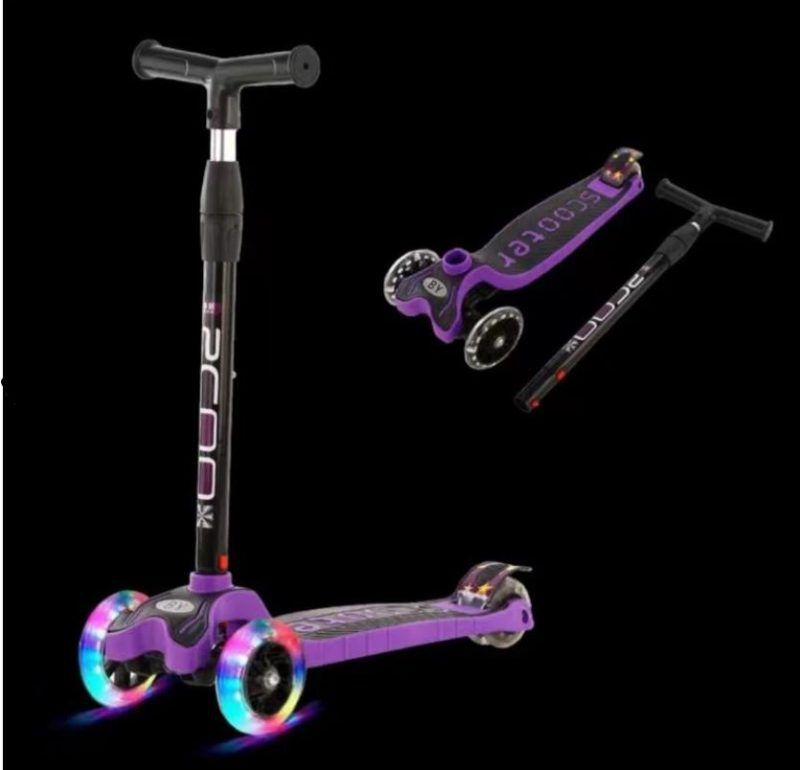 Trike Scooter with LED Light Up Wheels for Kids: Blue, Red or GREEN!