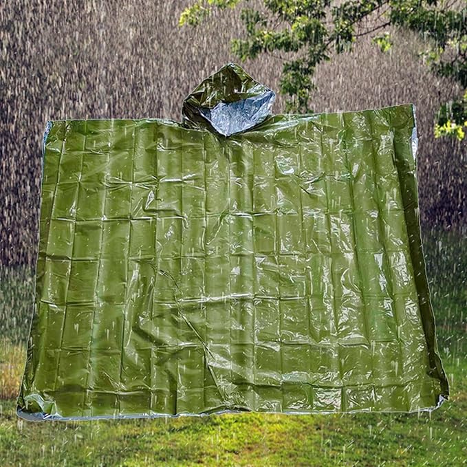 Emergency Thermal Poncho / Thermal blanket - Green