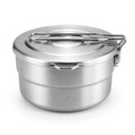 1.5L Stainless Steel Camping Pot | Folding Handle & Lid