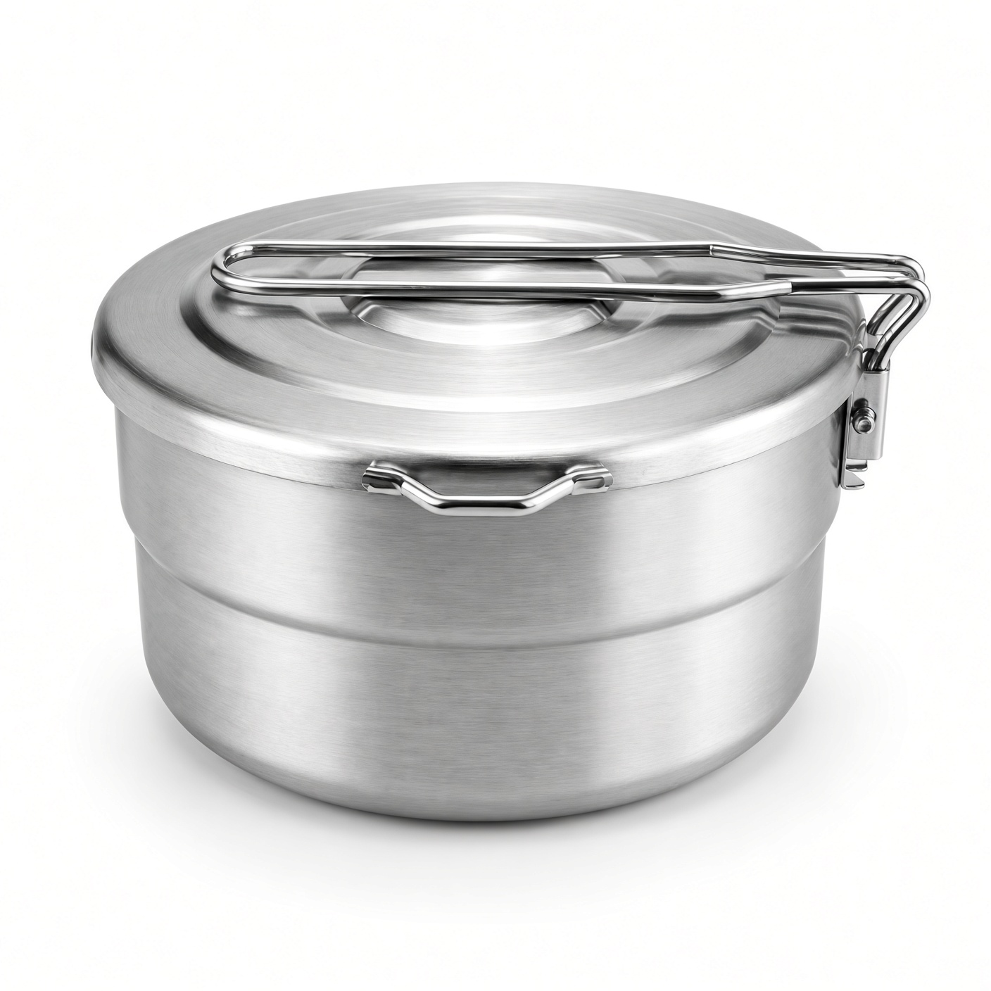 Premium Stainless Steel Camping Pot – 1.5L with Folding Handle & Secure Lid