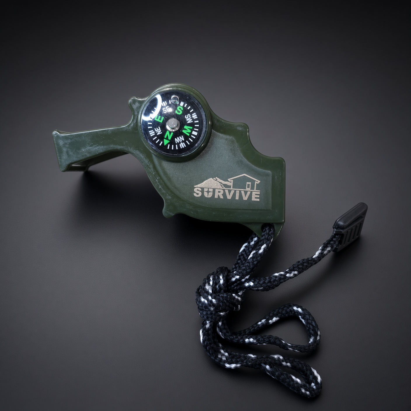 Survival Whistle with Compass, Thermometer & Flint, 30 g - Image 2