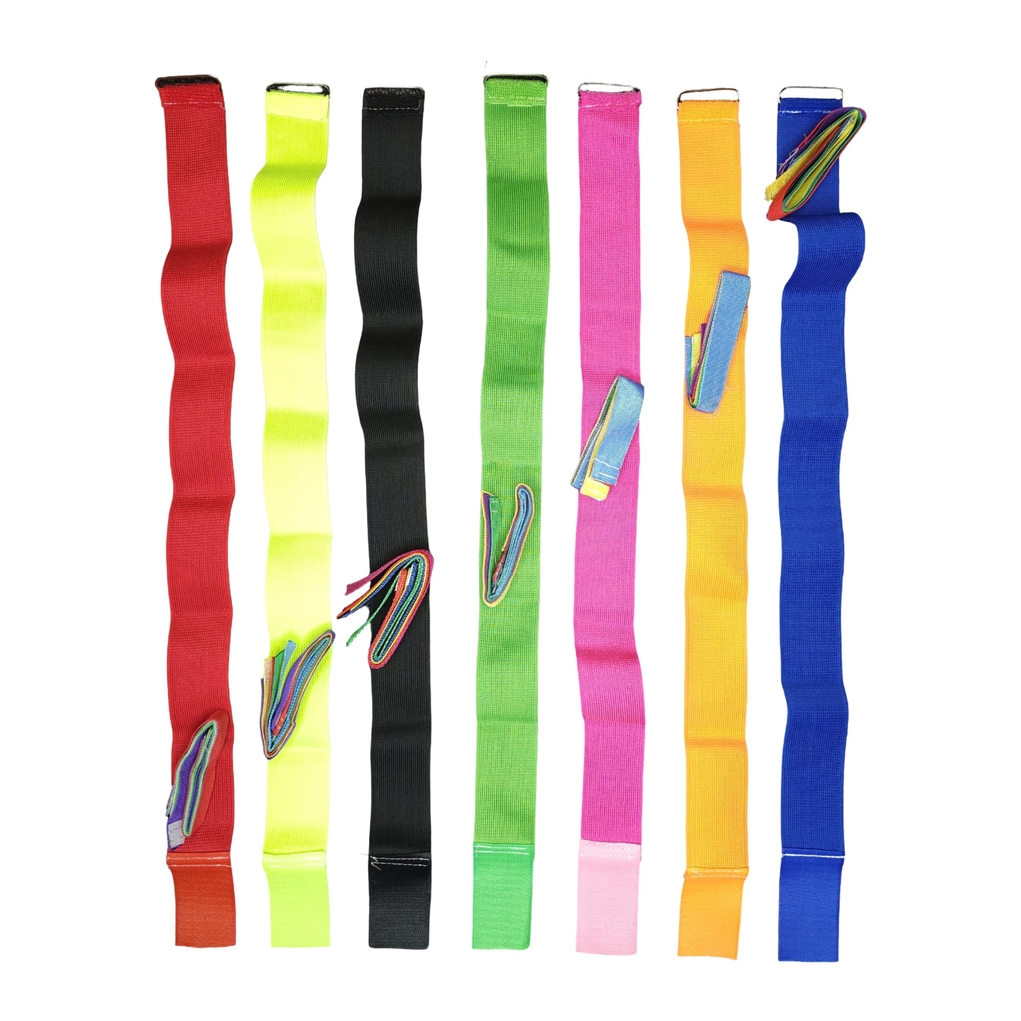 Adjustable catch tail game belt with five tails