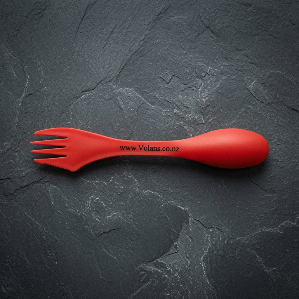 Tritan Plastic Sporks: 3-in-1 - Red